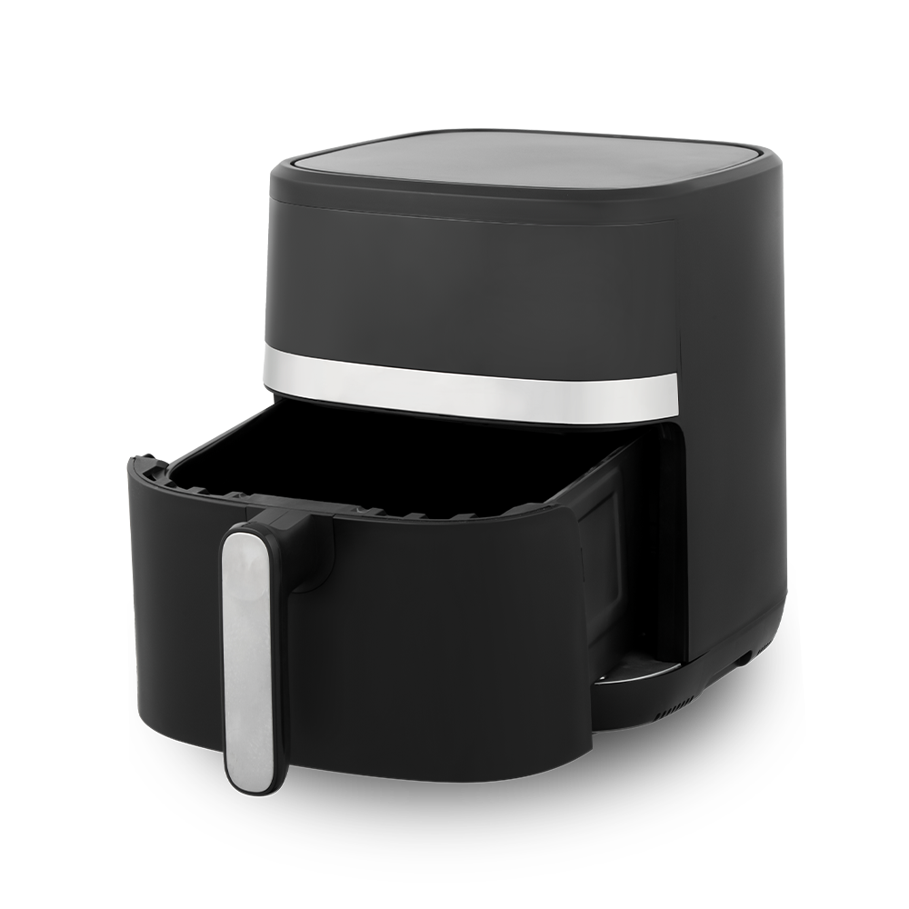 Ganz in Schwarz gehaltene Digital-Touch-Luftfritteuse